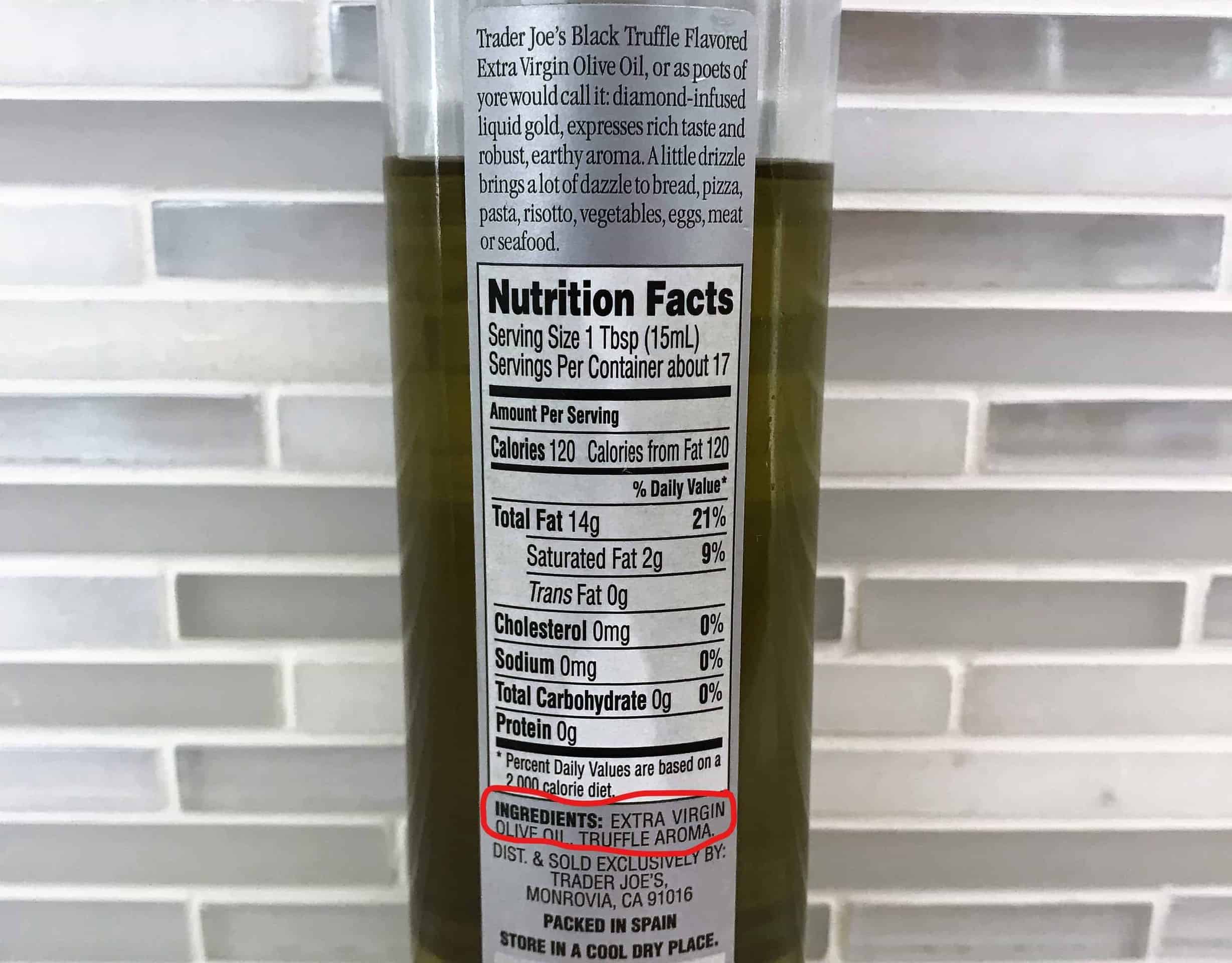 This truffle oil is not real