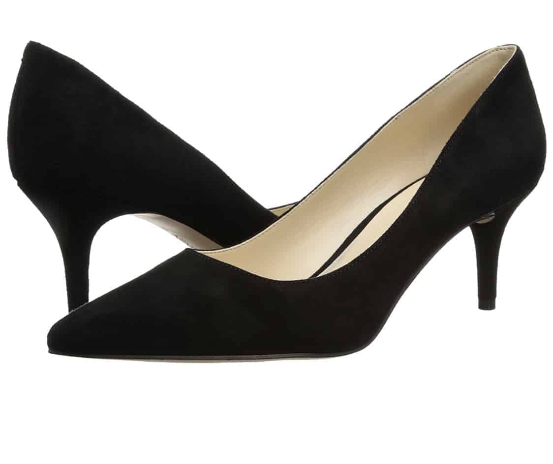 Black suede kitten heels Nine West Margo style