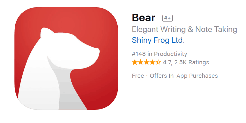 Bear is a great productivity app