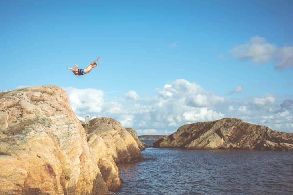 don't want to go wakeboard? go cliff diving!